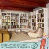 FogQueen 71" Metal Book Shelf,5 Tier Bookshelf with Adjustable Shelves,White Bookshleves and Bookcases,Heavy Duty Library Book Case,Modern Open Bookshelf for Living Room,Bedroom,Office (White) FogQueen