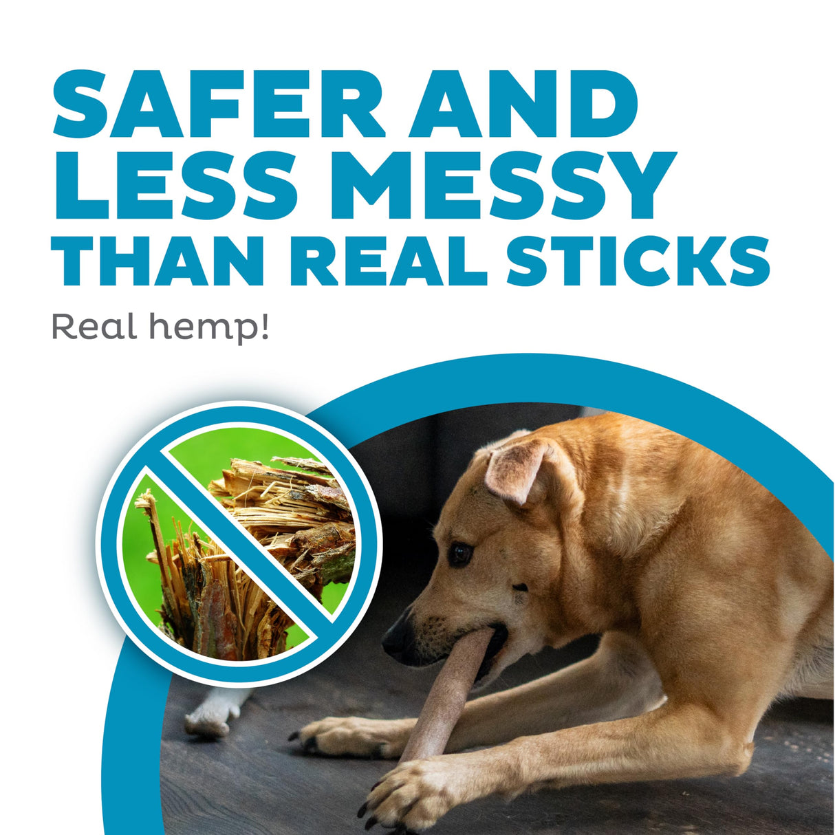 Petstages Dogwood Wood Durable Dog Chew Toys, Real Wood & Calming Hemp, 2-Pack, Medium Outward Hound