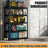 mysteeldepot 62" H Garage Shelving, Heavy Duty Storage Shelves, Garage Storage Shelves, Adjustable 5 Tier Metal Shelving Unit, Utility Shelves for Warehouse Backyard, 62" H×27.6" W×12" D mysteeldepot