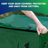 YardStash 143 Gallon Waterproof Deck Box, Portable Outdoor Storage Box for All Weather Tarpaulin Deck Box, Perfect for the Boat, Yard, Patio, or Camping – 143 Gallon, XL Green YardStash