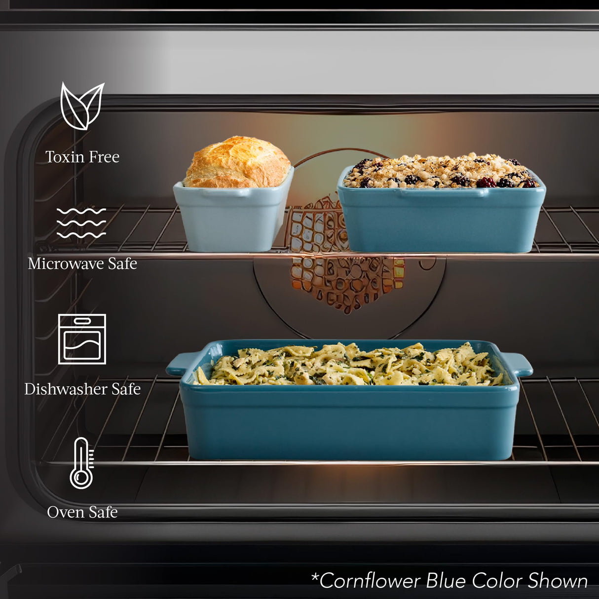 Best Choice Products Bakeware Set, Baking Dish Set, 3-Piece Nonstick, Toxin-Free, Ceramic, Casserole, Bread Loaf, Square Pan, Space-Saving Nesting Design - Sage Green Best Choice Products