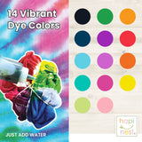 Hapinest Tie Dye Kit for Kids Age 8-12 & Up Girls Boys Teens, Clothing Shirt Fabric Dye Arts and Crafts Gifts Party Supplies, Kids Tie Dye Kit for Large Group, 18 Pre-Filled Bottles w/14 Colors Hapinest