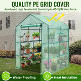 Greengro Greenhouse, 56 x 56 x 75'' Greenhouses for Outdoors, Durable Green House Kit with Window, Thicken PE Cover, 3 Tiers 8 Shelves, Heavy Duty Walk in Green Houses for Indoor Backyard Outside Greengro