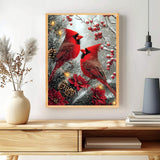 MAXBYE Cardinal Paint by Number, Snow Scene Adults' Paint by Number Kits, DIY Acrylic Paint Kit for Adults Beginners, Christmas Berries Oil Paint by Numbers Canvas for Home Wall Decor 12x16inch MAXBYE