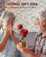 Wowood 3D Flower Wooden Puzzles for Adults-Red Camellia, DIY Wooden Flowers Model Kit Building Set Crafts for Adults to Build, Botanical Collection/Ideal Creative Gift Ideas/Housewarming (113PCS) Wowood