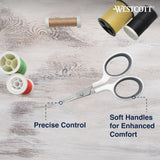 Westcott 4" Embroidery Scissors with Titanium-Bonded Blades for Crafting, Sewing & More (White/Gray) Westcott