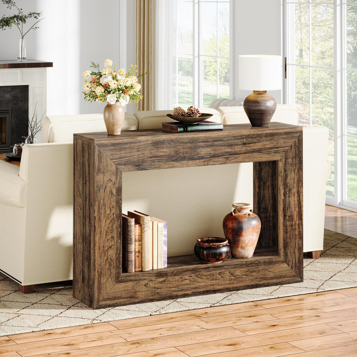 Celaform Console Tables for Entryway, 47.2 Inch Long Sofa Table with Storage, Farmhouse Wood Style Entry Table Behind Couch Table for Living Room, Entrance, Hallway Celaform