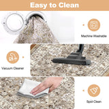 LOKHOM Washable Runner Rug, 2x8 Non-Slip Vintage Hallway Runner Rug with Rubber Backing, Boho Floral Soft Faux Wool Kitchen Runner Rug Carpet Runner for Kitchen Laundry Entryway Bedroom (Beige Brown) LOKHOM