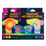 Tulip Neon Tie-Dye Kit, Blacklight Reactive, Easy Application & Techniques, No Mixing, Just Shake & Apply Fabric Dye, Neon Craft Party Activity, 6-Color Kit, 31 pcs Tulip