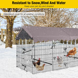 Chicken Coop Super Large Metal Chicken Run with Waterproof Cover Portable Poultry Cage Exercise Pen for Chicken,Duck,Goose,Rabbit Cat and Other Small Animals,88" Aivituvin