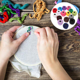 Wakauto 16 Roll Embroidery Thread Floss Set Wool Cotton Cross Stitch Threads Polyester Embroidery Machine Thread Kit Sewing Thread Craft Making for Bracelet String Wakauto