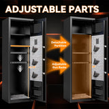 10-12 Gun Safe for Home Rifle and Pistols,No Assembly Required Gun Safe Locker,Biometric Fingerprint Locking Cabinet,Electronics Keyboard Password Cabinet Safes,Adjustable Partition Storage Rifle Case Leariso