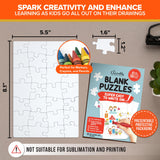 Decorably 8 Pack Plain Puzzle Pieces for Crafting Set with Matte Finish, 28pcs Each 5.5x8in Blank Make Your Own Puzzles for Kids Activities, Arts &Crafts, DIY Projects Decorably