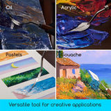 MEEDEN Artist Palette Knife Set: 3Pcs Art Spatula Knives with Wooden Handle - Stainless Steel Pallet Knives for Oil, Acrylic Canvas Painting MEEDEN