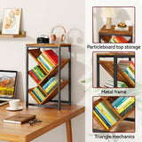 IBUYKE 5 Tier Tree Bookshelf, Small Desktop Bookshelf with Storage Organizer,for Books/CDs/Movies,Desk Display Bookcase for Bedroom Living Room,Rustic Brown,TBC003H