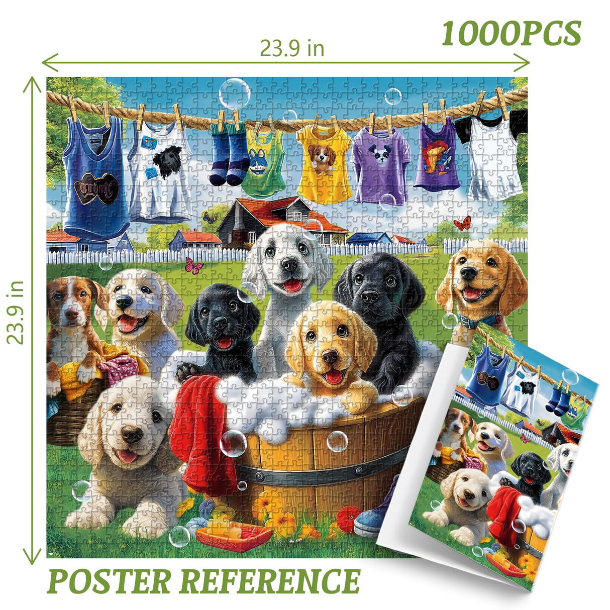 PICKFORU Dog Puzzles for Adults 1000 Pieces, Funny Animals Jigsaw Puzzles Golden Retriever, Difficult Puppy Puzzle as Wall Decor PICKFORU