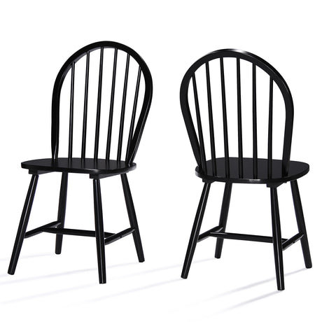 Christopher Knight Home Declan Farmhouse Cottage High Back Spindled Rubberwood Dining Chairs, 2-Pcs Set, Black Christopher Knight Home