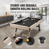 VEVOR Billiards Table, 7 ft Pool Table, Adjust Legs Stable Billiards Table, Pool Table Set Includes Balls, Cues, Chalks and Brush, Wood Color with Black Cloth, Perfect for Family Game Room Kids Adults VEVOR