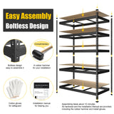 PrimeZone 48" W x 18" D x 72" H Garage Shelving Heavy Duty - Adjustable Metal Storage Shelves, 5 Tier Industrial Shelving Unit, Utility Shelf Rack for Basement, Warehouse, Pantry, Closet, Black PrimeZone
