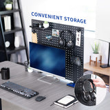 VIVO Steel Clamp-on Desk Pegboard, 30 x 24 inch Privacy Panel, Magnetic Peg Board, Office Accessory Organizer, Above or Below Desk Placement, Black, PP-DK30B-1 VIVO