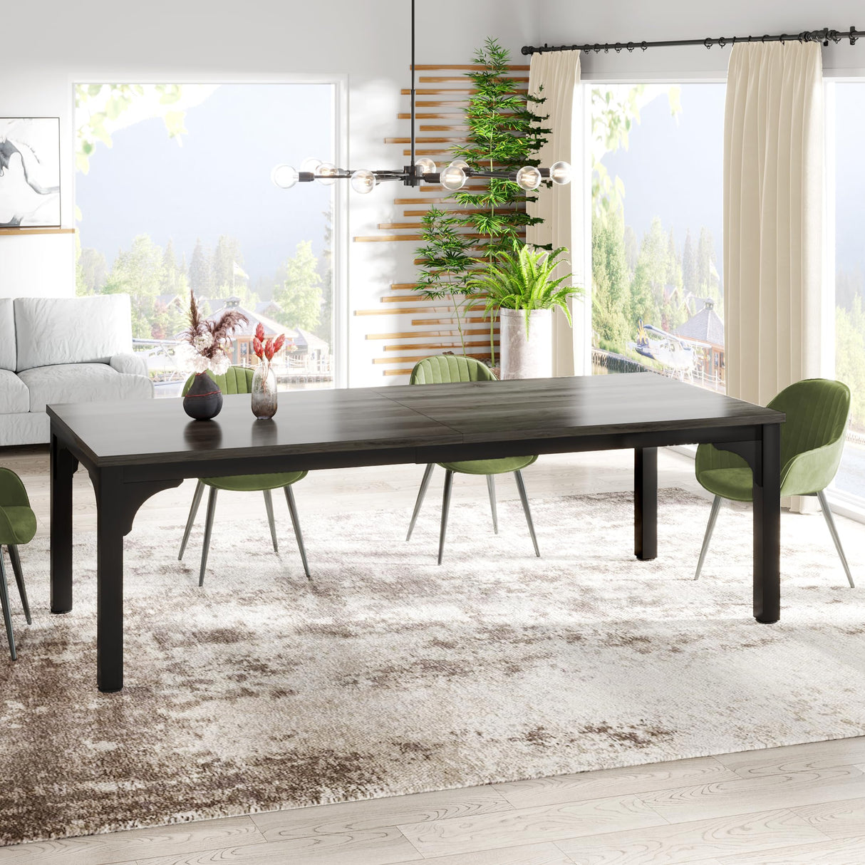 Trggivs 6.56 FT Conference Table, Super Sturdy Large Rectangle Meeting Seminar Table for 8 Person, Long Business Tables (Grey, 1PC) Trggivs