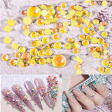 NAISKA 800Pcs Nail Art Rhinestones Set Colorful Flatback Rhinestones Glass Diamantes Gems for Nails Design Sparkly Diamond Beads Gems for DIY Crafts Clothes Tumblers Face Makeup Manicure NAISKA