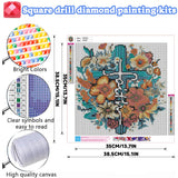 Square Drill Diamond Painting Cross Flower - 5D Full Square Diamond Art Kits for Adults with Tools, Stunning No-Gap Design, Easy to Apply and Frame, Home Wall Decor, Gift Idea(14x14 Inch) WEMEON