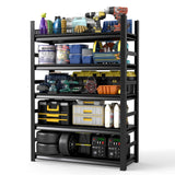Notmise Garage Storage Shelving - Adjustable 5-Tier Heavy Duty Metal Shelving, 2500lbs High Load Capacity, Multi-Functional for Garage, Warehouse, or Home Storage, 63" H x 16" D x 32" W, Black Notmise