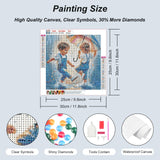 SJUTOUCI Playing in Rain Diamond Painting Kits for Adults, Diamond Art for Beginners, 5D Round Diamond Dots Gem Craft Art Home Wall Decor 12x12 inch SJUTOUCI