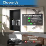 Greenspring 12" X 25" Stainless Steel Shower Niche Insert Tile Ready, Niche for Shower Wall, 2-Tier Recessed Shelves No Tile Needed for Bathroom Storage, Matte Black Greenspring