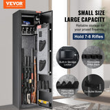 VEVOR 7-8 Rifles Gun Safe, Rifle Safe with Digital Keypad & Lock, Gun Storage Cabinet with Built-in Storage Locker, Removable Storage Shelf for Home Long Gun and Pistols VEVOR