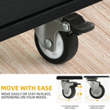 DWVO Kitchen Island on Wheels, Mobile Kitchen Island Cart with Folding Drop Leaf Breakfast Bar, Island Table for Kitchen with Large Storage Cabinets, Racks, Drawers and Adjustable Shelves, Black DWVO