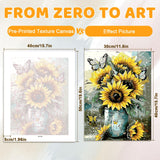 EMIEAUFG Creative Paint by Number Kit for Adults,Butterfly Sunflower DIY Paint by Numbers Set for Home Decor and Gifting - 12x16 Inch EMIEAUFG