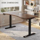 Sileye Wheel Height Adjustable Electric Sit Stand Up Table, Raising Desks for Home Office and Computer Workstation, 63x30, Rustic Brown Sileye