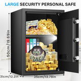 3.0 Cuft Large Fireproof Safes for Home, Digital Home Safe with Programmable Keyboard, Spare Keys and Removable Shelf, Anti-Theft Fire Safe Box for Money, Firearm, Medicines, Documents Bukumo