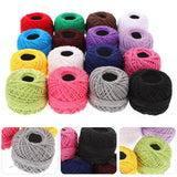 Wakauto 16 Roll Embroidery Thread Floss Set Wool Cotton Cross Stitch Threads Polyester Embroidery Machine Thread Kit Sewing Thread Craft Making for Bracelet String Wakauto