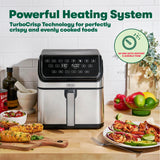 bella 8 Qt Digital Air Fryer with TurboCrisp Technology, Large Family Size Nonstick Cooking Basket and Crisping Tray, Multiple Preset Functions, Auto Shutoff, Stainless Steel, 1750 Watt BELLA