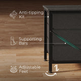 Huuger 63 Inch Dresser for Bedroom, Dresser for Closet with 9 Drawers, Large TV Stand for 55, 65, 70 Inch TV, Entertainment Center with Storage, Wide Long Chest of Drawers, Black Huuger