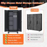 Storage Cabinet 61" H, Metal Outdoor Sheds with Shelves for Tools Storage, Cleaning Supplies Closet with Removable Pegboard for Outdoor, Garage, Utility Room METALREAD