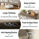 Tribesigns Mirror Shoe Cabinet, 5-Tier Large Modern Shoe Organizer Cabinet with Doors, Wooden Shoe Storage Cabinet for Entryway, Freestanding 25-Pair Shoe Rack, Light Brown (Decal Mirror) Tribesigns