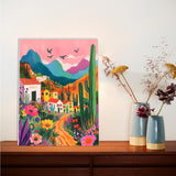 Lxmsja Mountains Landscape Paint by Numbers Kit for Adults, Cacti Acrylic Paint by Numbers for Adults Beginner, DIY Craft Supplies Oil Painting Kits for Home Wall Decor 12x16 inch (Framed) Lxmsja