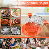 SURETIVIAN Chicken Shredder Large Chicken Breast Shredder Tool Twist with Brush&Fork, Visible Meat Shredder Machine, Anti-Slip Strip, Ergonomic Handle, BPA Free, Suitable for Pork Beef Chicken(Orange) SURETIVIAN