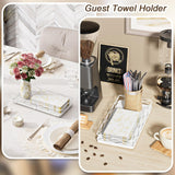 Lixple Toilet Paper Basket Holder, 13" Bathroom Tray Countertop, Wood and Metal Toilet Tank Tray Bathroom Vanity Organizer for Toiletry, Kitchen Sink Organizer for Soap Dispenser (White) Lixple