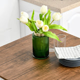 HOMCOM 3-Piece Industrial Counter Height Bar Table Set with Stools in Walnut and White HOMCOM