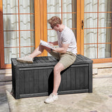 YITAHOME 120 Gallon Large Deck Box, Resin Outdoor Storage Box for Outdoor Pillows, Garden Tools and Pool Supplies, Waterproof, Lockable, Black YITAHOME