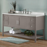 Alaterre Furniture Bennet 60 Inch Bathroom Vanity - Freestanding Cabinet Without Sink - Large Wood Vanity with Soft-Close Shaker Doors (Gray) Alaterre Furniture