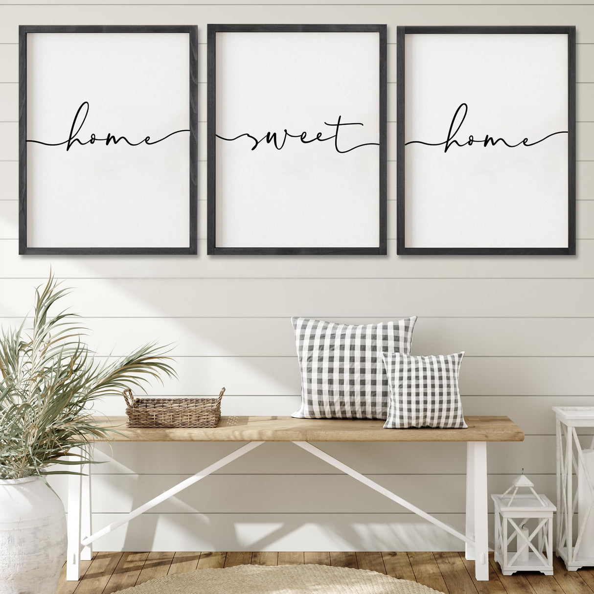 Heiple Set of 3 Framed Farmhouse Home Sweet Home Sign 11’’x14’’ Above Bed Wall Decor for Bedroom Decor and Living Room Wall Art Wood Signs (Black, 11''x14) Heiple