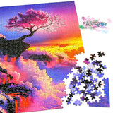 Ingooood- Jigsaw Puzzle 1000 Pieces for Adult- Fantasy Series- Cherry Blossom on Lava_IG-1266 Entertainment Wooden Puzzles Toys Ingooood