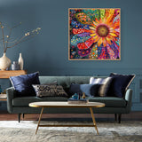 DIY Diamond Painting Kits for Adults-Flowers Diamond Art Kits for Adults Beginners, 5D Diamond Painting Flowers, Full Round Drill Diamond Art Gem Art and Crafts 14x14inch mjcakrn