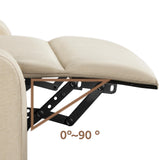 Topeakmart Fabric Recliner Sofa Push Back Recliner Chair Adjustable Modern Single Reclining Chair Upholstered Sofa with Pocket Spring Living Room Bedroom Home Theater Beige Topeakmart